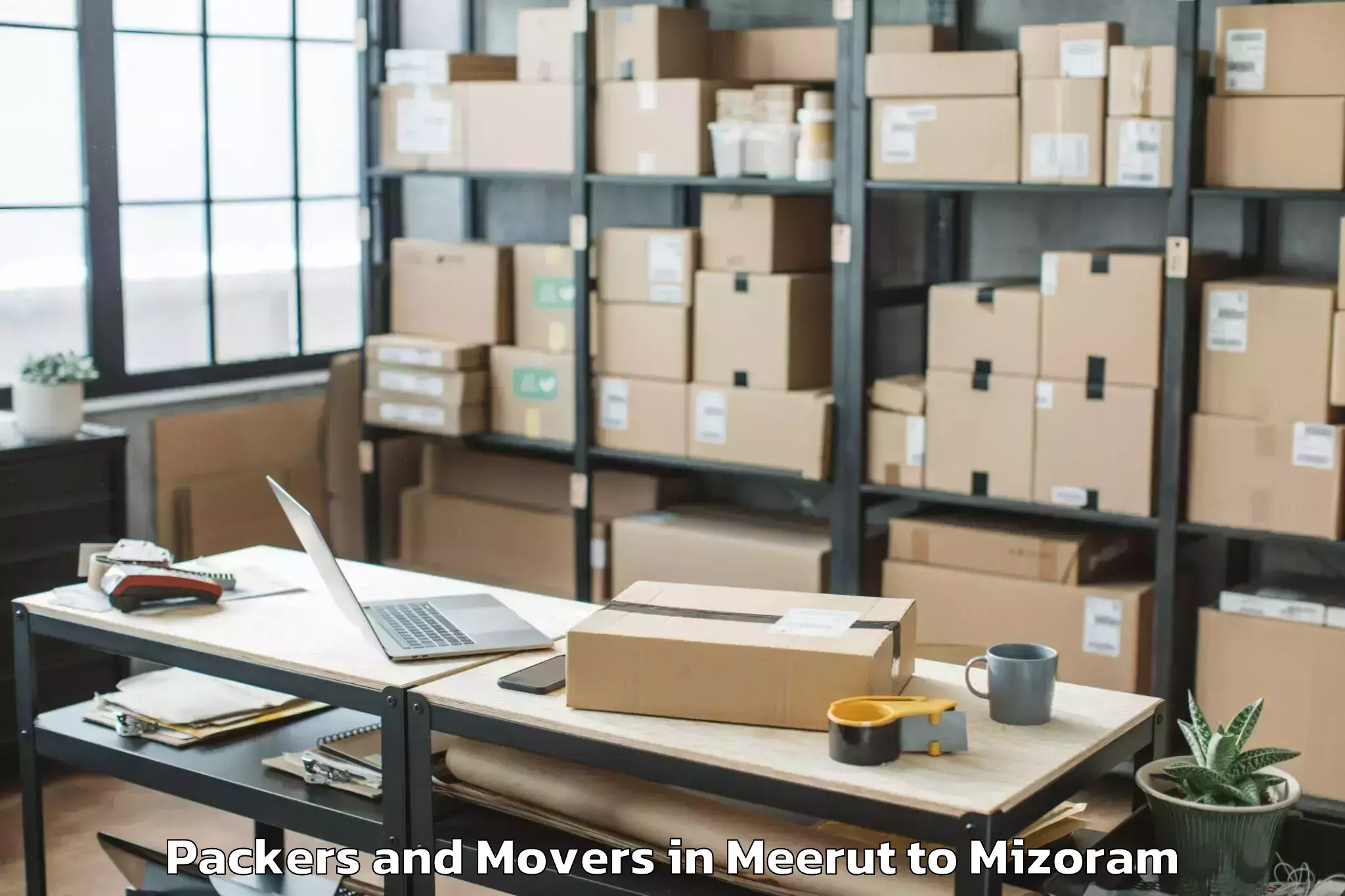 Reliable Meerut to Lunglei Packers And Movers